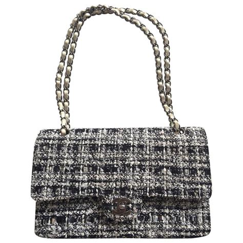 chanel tweed round bag|Chanel vintage tweed bag.